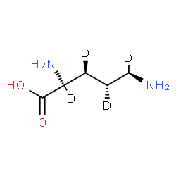 ChemSpider 2D Image | (3S,4R,5R)-(2,3,4,5-~2~H_4_)Ornithine | C5H8D4N2O2