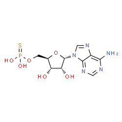 ChemSpider 2D Image | 9-(5-O-Thiophosphono-alpha-D-ribofuranosyl)-9H-purin-6-amine | C10H14N5O6PS