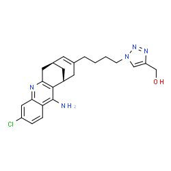 ChemSpider 2D Image | (1-{4-[(1R,13S)-3-Amino-7-chloro-10-azatetracyclo[11.3.1.0~2,11~.0~4,9~]heptadeca-2(11),3,5,7,9,14-hexaen-15-yl]butyl}-1H-1,2,3-triazol-4-yl)methanol | C23H26ClN5O