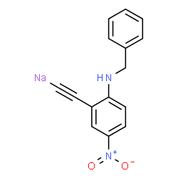 ChemSpider 2D Image | {[2-(Benzylamino)-5-nitrophenyl]ethynyl}sodium | C15H11N2NaO2
