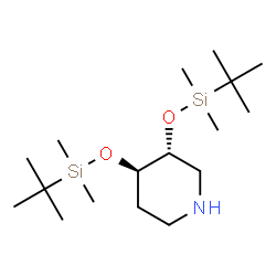ChemSpider 2D Image | (3R,4R)-3,4-Bis{[dimethyl(2-methyl-2-propanyl)silyl]oxy}piperidine | C17H39NO2Si2