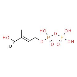 ChemSpider 2D Image | (2E)-4-Hydroxy-3-methyl(4-~2~H_1_)-2-buten-1-yl trihydrogen diphosphate | C5H11DO8P2