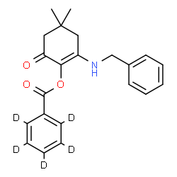 ChemSpider 2D Image | 2-(Benzylamino)-4,4-dimethyl-6-oxo-1-cyclohexen-1-yl (~2~H_5_)benzoate | C22H18D5NO3