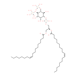 ChemSpider 2D Image | (2S)-3-[(Hydroxy{[(1R,2R,3S,4R,5R,6S)-2,3,6-trihydroxy-4,5-bis(phosphonooxy)cyclohexyl]oxy}phosphoryl)oxy]-1,2-propanediyl (10Z,10'Z)bis(-10-octadecenoate) | C45H85O19P3