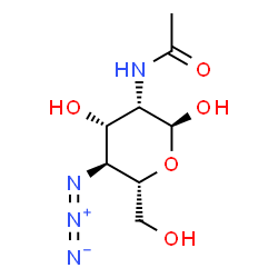 ChemSpider 2D Image | 2-Acetamido-4-azido-2,4-dideoxy-alpha-D-mannopyranose | C8H14N4O5