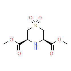 ChemSpider 2D Image | Dimethyl (3R,5S)-3,5-thiomorpholinedicarboxylate 1,1-dioxide | C8H13NO6S