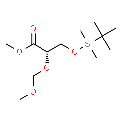 ChemSpider 2D Image | Methyl (2S)-3-{[dimethyl(2-methyl-2-propanyl)silyl]oxy}-2-(methoxymethoxy)propanoate | C12H26O5Si