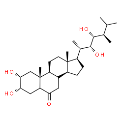 ChemSpider 2D Image | (2alpha,3alpha,8xi,22R,23R)-2,3,22,23-Tetrahydroxyergostan-6-one | C28H48O5