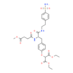 ChemSpider 2D Image | Diethyl {4-[(2S)-2-[(4-methoxy-4-oxobutanoyl)amino]-3-oxo-3-{[2-(4-sulfamoylphenyl)ethyl]amino}propyl]phenoxy}malonate | C29H37N3O11S