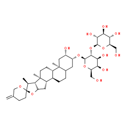 ChemSpider 2D Image | (2beta,3beta,16xi)-2-Hydroxyspirost-25(27)-en-3-yl 2-O-beta-D-glucopyranosyl-beta-D-galactopyranoside | C39H62O14