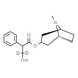 ChemSpider 2D Image | (1R,5S)-8-Methyl-8-azabicyclo[3.2.1]oct-3-yl 3-hydroxy-2-phenyl(3,3-~2~H_2_)propanoate | C17H21D2NO3