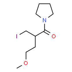 ChemSpider 2D Image | 2-(Iodomethyl)-4-methoxy-1-(1-pyrrolidinyl)-1-butanone | C10H18INO2