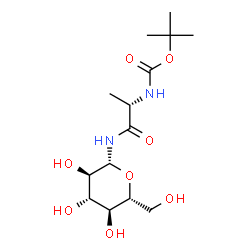 ChemSpider 2D Image | N-(N-{[(2-Methyl-2-propanyl)oxy]carbonyl}-L-alanyl)-beta-D-glucopyranosylamine | C14H26N2O8