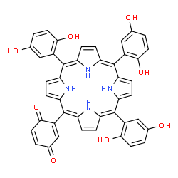 ChemSpider 2D Image | 2-[10,15,20-Tris(2,5-dihydroxyphenyl)-22,24-dihydro-5-porphyrinyl]-1,4-benzoquinone | C44H30N4O8
