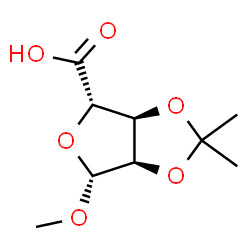 ChemSpider 2D Image | Methyl 2,3-O-isopropylidene-beta-D-ribofuranosiduronic acid | C9H14O6