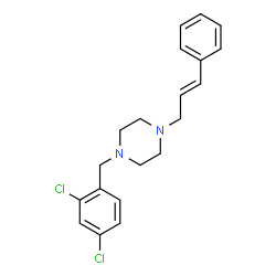 ChemSpider 2D Image | 1-(2,4-Dichlorobenzyl)-4-[(2E)-3-phenyl-2-propen-1-yl]piperazine | C20H22Cl2N2