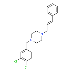 ChemSpider 2D Image | 1-(3,4-Dichlorobenzyl)-4-[(2E)-3-phenyl-2-propen-1-yl]piperazine | C20H22Cl2N2
