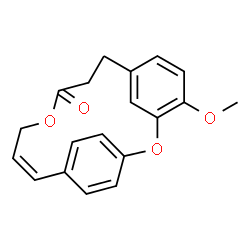 ChemSpider 2D Image | 4-Methoxy-2,11-dioxatricyclo[13.2.2.1~3,7~]icosa-1(17),3(20),4,6,13,15,18-heptaen-10-one | C19H18O4