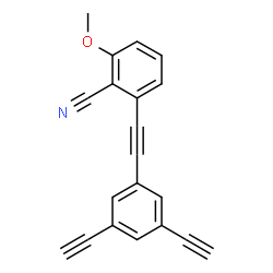 ChemSpider 2D Image | 2-[(3,5-Diethynylphenyl)ethynyl]-6-methoxybenzonitrile | C20H11NO