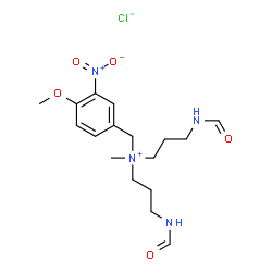 ChemSpider 2D Image | 3-Formamido-N-(3-formamidopropyl)-N-(4-methoxy-3-nitrobenzyl)-N-methyl-1-propanaminium chloride | C17H27ClN4O5