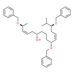 ChemSpider 2D Image | (2S,3Z,6S,10R,11Z,14S)-2,10,14-Tris(benzyloxy)-15-methyl-3,11-hexadecadien-6-ol | C38H50O4
