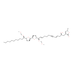 ChemSpider 2D Image | (5S)-3-[(2R,4E,11E,13R)-2-Hydroxy-13-(methoxymethoxy)-13-{(2R,2'R,5R,5'R)-5'-[(1R)-1-(methoxymethoxy)undecyl]octahydro-2,2'-bifuran-5-yl}-4,11-tridecadien-6-yn-1-yl]-5-methyl-2(5H)-furanone | C41H66O9