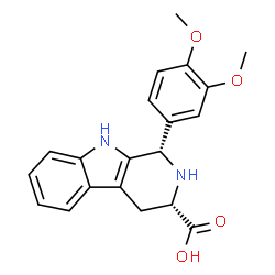 ChemSpider 2D Image | (1S,3S)-1-(3,4-Dimethoxyphenyl)-2,3,4,9-tetrahydro-1H-beta-carboline-3-carboxylic acid | C20H20N2O4