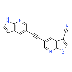 ChemSpider 2D Image | 5-(1H-Pyrrolo[2,3-b]pyridin-5-ylethynyl)-1H-pyrrolo[2,3-b]pyridine-3-carbonitrile | C17H9N5