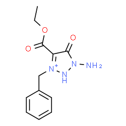 ChemSpider 2D Image | 1-Amino-3-benzyl-4-(ethoxycarbonyl)-5-oxo-2,5-dihydro-1H-1,2,3-triazol-3-ium | C12H15N4O3