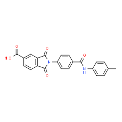 ChemSpider 2D Image | 2-{4-[(4-Methylphenyl)carbamoyl]phenyl}-1,3-dioxo-5-isoindolinecarboxylic acid | C23H16N2O5