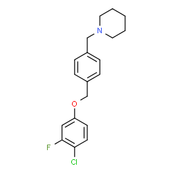 ChemSpider 2D Image | 1-{4-[(4-Chloro-3-fluorophenoxy)methyl]benzyl}piperidine | C19H21ClFNO