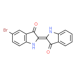 ChemSpider 2D Image | (2E)-5-Bromo-2-(3-oxo-1,3-dihydro-2H-indol-2-ylidene)-1,2-dihydro-3H-indol-3-one | C16H9BrN2O2