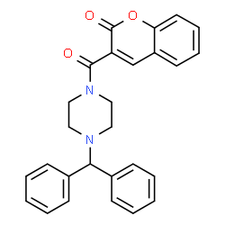 ChemSpider 2D Image | 3-{[4-(Diphenylmethyl)-1-piperazinyl]carbonyl}-2H-chromen-2-one | C27H24N2O3