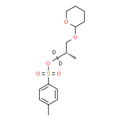 ChemSpider 2D Image | (2S)-2-Methyl-3-(tetrahydro-2H-pyran-2-yloxy)(1,1-~2~H_2_)propyl 4-methylbenzenesulfonate | C16H22D2O5S