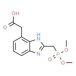 ChemSpider 2D Image | {2-[(Dimethoxyphosphoryl)methyl]-1H-benzimidazol-7-yl}acetic acid | C12H15N2O5P