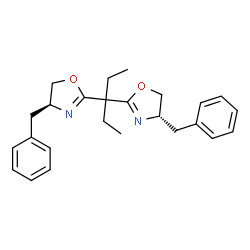 ChemSpider 2D Image | (4S,4'S)-2,2'-(3,3-Pentanediyl)bis(4-benzyl-4,5-dihydro-1,3-oxazole) | C25H30N2O2