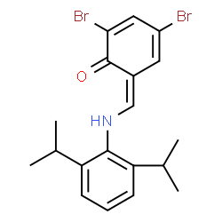 ChemSpider 2D Image | (6Z)-2,4-Dibromo-6-{[(2,6-diisopropylphenyl)amino]methylene}-2,4-cyclohexadien-1-one | C19H21Br2NO