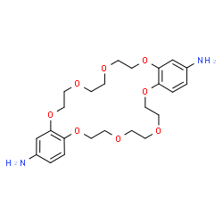 ChemSpider 2D Image | 6,7,9,10,12,13,20,21,23,24,26,27-Dodecahydrodibenzo[b,n][1,4,7,10,13,16,19,22]octaoxacyclotetracosine-2,17-diamine | C24H34N2O8