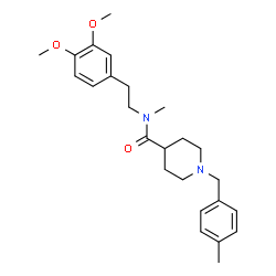 ChemSpider 2D Image | N-[2-(3,4-Dimethoxyphenyl)ethyl]-N-methyl-1-(4-methylbenzyl)-4-piperidinecarboxamide | C25H34N2O3