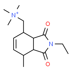 ChemSpider 2D Image | (2-Ethyl-7-methyl-1,3-dioxo-2,3,3a,4,7,7a-hexahydro-1H-isoindol-4-yl)-N,N,N-trimethylmethanaminium | C15H25N2O2