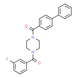 ChemSpider 2D Image | 4-Biphenylyl[4-(3-fluorobenzoyl)-1-piperazinyl]methanone | C24H21FN2O2