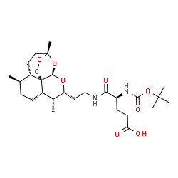 ChemSpider 2D Image | N~2~-{[(2-Methyl-2-propanyl)oxy]carbonyl}-N-{2-[(1R,4S,5R,8S,9R,10R,12R,13R)-1,5,9-trimethyl-11,14,15,16-tetraoxatetracyclo[10.3.1.0~4,13~.0~8,13~]hexadec-10-yl]ethyl}-L-alpha-glutamine | C27H44N2O9