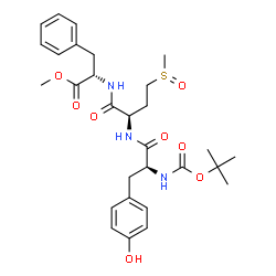 ChemSpider 2D Image | Methyl N-[(2R)-2-[(N-{[(2-methyl-2-propanyl)oxy]carbonyl}-L-tyrosyl)amino]-4-(methylsulfinyl)butanoyl]-L-phenylalaninate | C29H39N3O8S