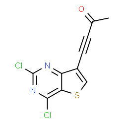 ChemSpider 2D Image | 4-(2,4-Dichlorothieno[3,2-d]pyrimidin-7-yl)-3-butyn-2-one | C10H4Cl2N2OS