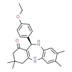 ChemSpider 2D Image | (11R)-11-(4-Ethoxyphenyl)-3,3,7,8-tetramethyl-2,3,4,5,10,11-hexahydro-1H-dibenzo[b,e][1,4]diazepin-1-one | C25H30N2O2