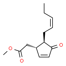 ChemSpider 2D Image | Methyl {(1S,5R)-4-oxo-5-[(2Z)-2-penten-1-yl]-2-cyclopenten-1-yl}acetate | C13H18O3