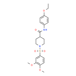 ChemSpider 2D Image | 1-[(3,4-Dimethoxyphenyl)sulfonyl]-N-(4-ethoxyphenyl)-4-piperidinecarboxamide | C22H28N2O6S
