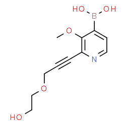 ChemSpider 2D Image | {2-[3-(2-Hydroxyethoxy)-1-propyn-1-yl]-3-methoxy-4-pyridinyl}boronic acid | C11H14BNO5