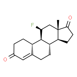 ChemSpider 2D Image | (11beta)-11-Fluoroestr-4-ene-3,17-dione | C18H23FO2