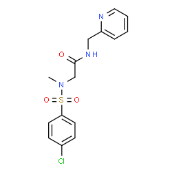 ChemSpider 2D Image | 2-(N-methyl-4-chlorobenzenesulfonamido)-N-(pyridin-2-ylmethyl)acetamide | C15H16ClN3O3S